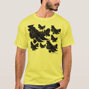 Coole Vintage-Flugzeuge Grafik Kunst T-Shirt Desig