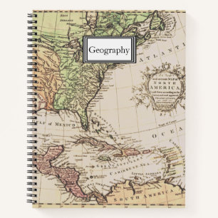 Coole Vintage-Geographie-Weltkarte Thema Notizbuch