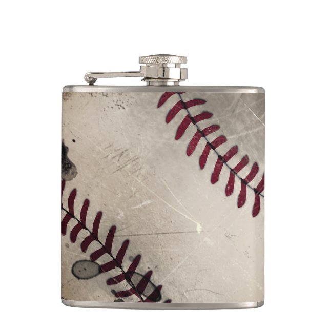 Coole Vintage Grunge-Baseball-Flasche Flachmann (Vorderseite)