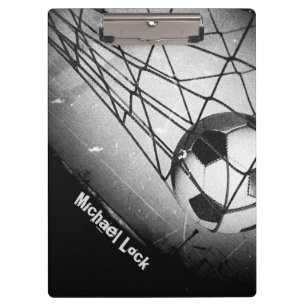 Coole Vintage-Grunge-Fußball im Tor Personalisiert Klemmbrett