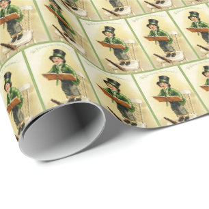 Coole Vintage-Irland-Kachel Muster St. Patrick's Geschenkpapier