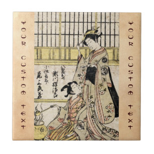 Coole vintage japanische ukiyo-e geisha alte schri fliese