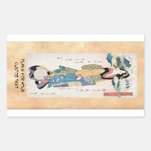 Coole Vintage japanische ukiyo-e Rolle Geishakunst Rechteckiger Aufkleber