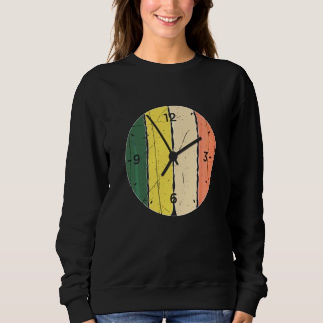 Coole Vintage Küchenuhr Sweatshirt (Vorderseite)