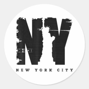 Coole Vintage New York City Style Tee Shirts, New Runder Aufkleber
