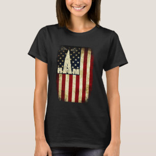 Coole Vintage patriotische USA-Flagge Ham-Radio-Am T-Shirt