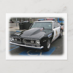 Coole Vintage Polizeiauto Postkarte! Postkarte