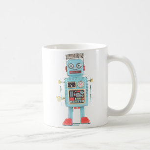 Coole Vintage Retro Chinesische Zinn Roboter Tasse