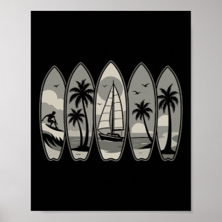 Coole Vintage Retro Surfen Surfboard Surfer S Poster