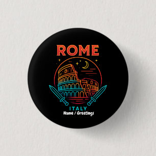 Coole Vintage Roma Italia Kolosseum Souvenirs Gesc Button