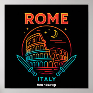 Coole Vintage Roma Italia Kolosseum Souvenirs Gesc Poster