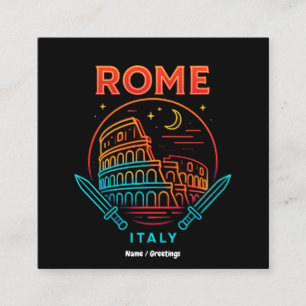 Coole Vintage Roma Italia Kolosseum Souvenirs Gesc Quadratische Visitenkarte