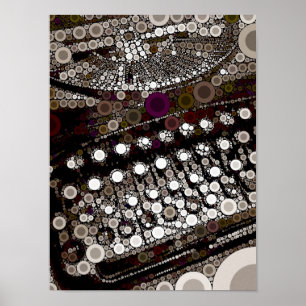 Coole Vintage Schreibmaschine Moderner Pop Art Poster