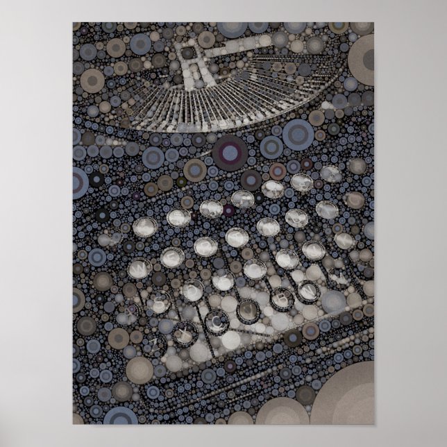 Coole Vintage Schreibmaschine Moderner Pop Art Poster (Vorne)