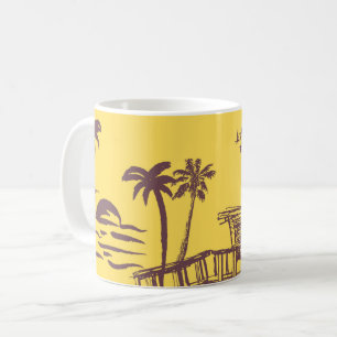 Coole Vintage Strandskizze Kaffeetasse
