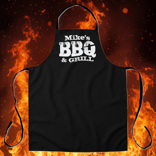 Coole Vintage Typografie schwarze GRILLEN Schürze