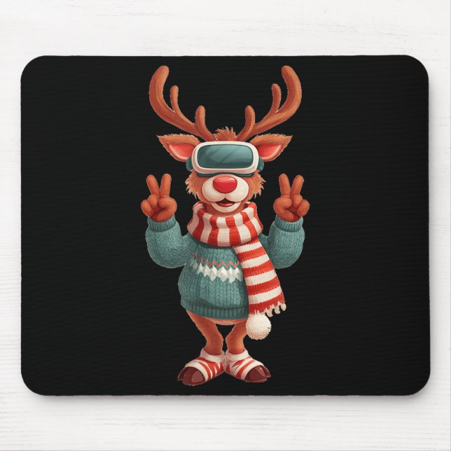 Coole Virtual-Reality-Rentier-Kostüm für Erwachsen Mousepad (Vorne)