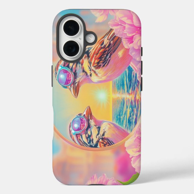 Coole Vögel mit Sonnenbrille bei Sonnenuntergang Case-Mate iPhone Hülle (Rückseite)