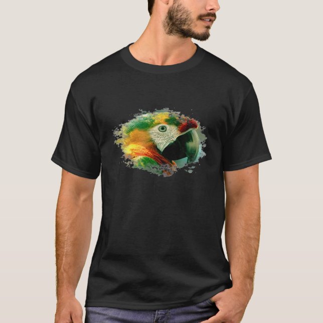 Coole Vogelwelt Parrot Kunst T-Shirt (Vorderseite)