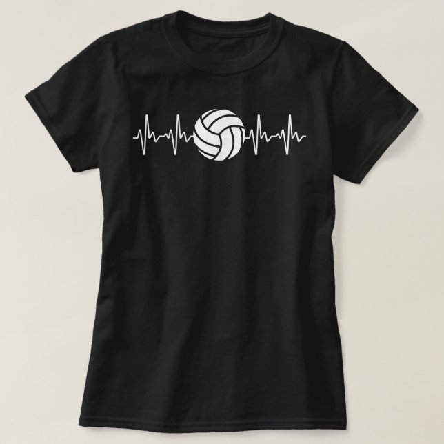 Coole Volleyball Herzschlag Männer Frauen Volleyb T-Shirt (Design vorne)