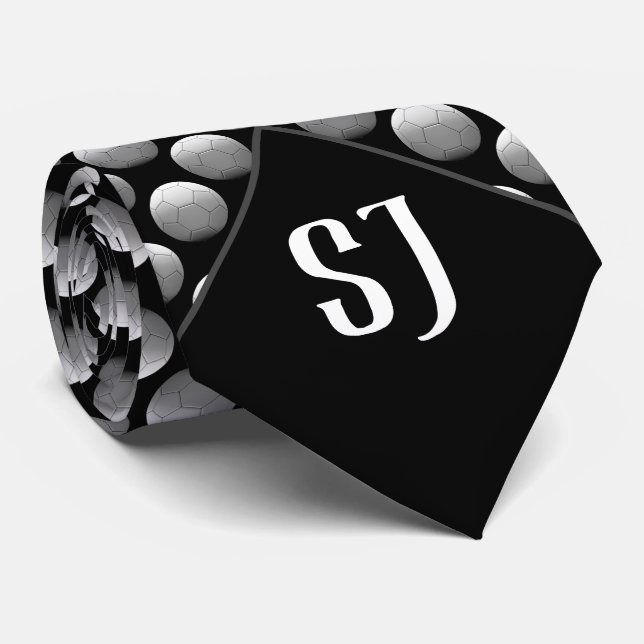 Coole Volleyballmuster Monogramm Krawatte (Gerollt)