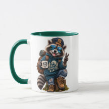 Coole Waschbären-Wander-Tasse Gute Vibes