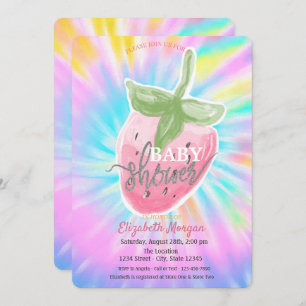 Coole Wasserfarbe Erdbeere Gefärbte Krawatte Kinde Einladung