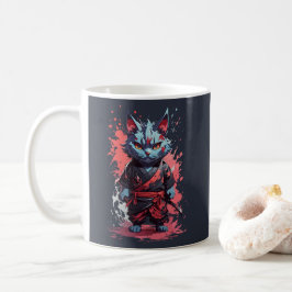 Coole Wasserfarbe Gray Ninja Kat Krieger Kaffeetasse