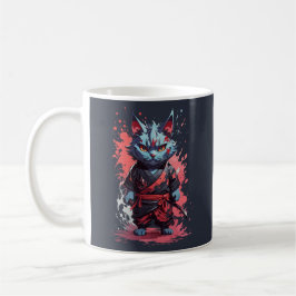 Coole Wasserfarbe Gray Ninja Kat Krieger Kaffeetasse