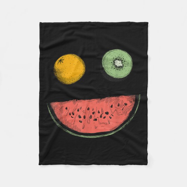 Coole Wassermelone Lemon Kiwi Veggie Pflanze Fleecedecke (Vorderseite)