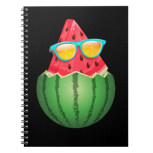 Coole Wassermelone mit Sonnenbrille Sommer Notizblock