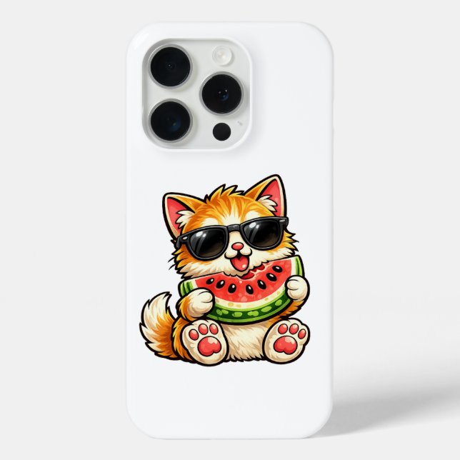 Coole Wassermelonen-Katze Case-Mate iPhone Hülle (Rückseite)