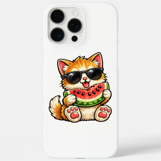 Coole Wassermelonen-Katze Case-Mate iPhone Hülle (Rückseite)
