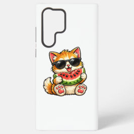 Coole Wassermelonen-Katze Samsung Galaxy Hülle