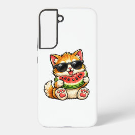 Coole Wassermelonen-Katze Samsung Galaxy Hülle