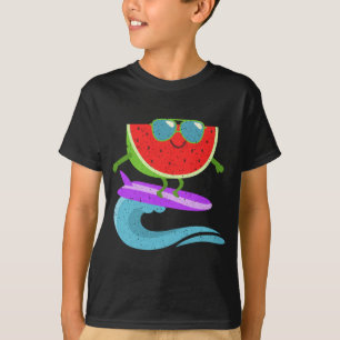 Coole Wassermelonen-Surfboard Lustige Sommerfrucht T-Shirt