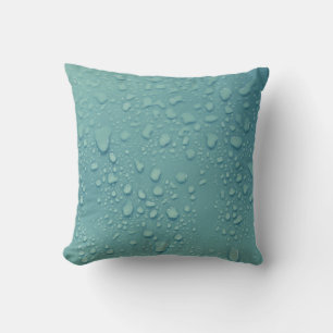 Coole Wassertropfen im blauen Hintergrund Kissen