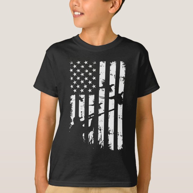 Coole Wasservögel Amerikanische Vintage Flagge USA T-Shirt (Vorderseite)