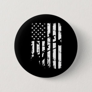 Coole Wasservögel Amerikanische Vintage US-Flagge  Button