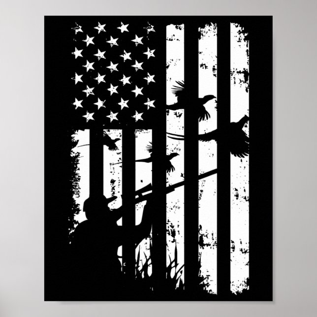 Coole Wasservögel Amerikanische Vintage US-Flagge  Poster (Vorne)