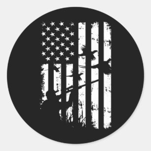 Coole Wasservögel Amerikanische Vintage US-Flagge  Runder Aufkleber
