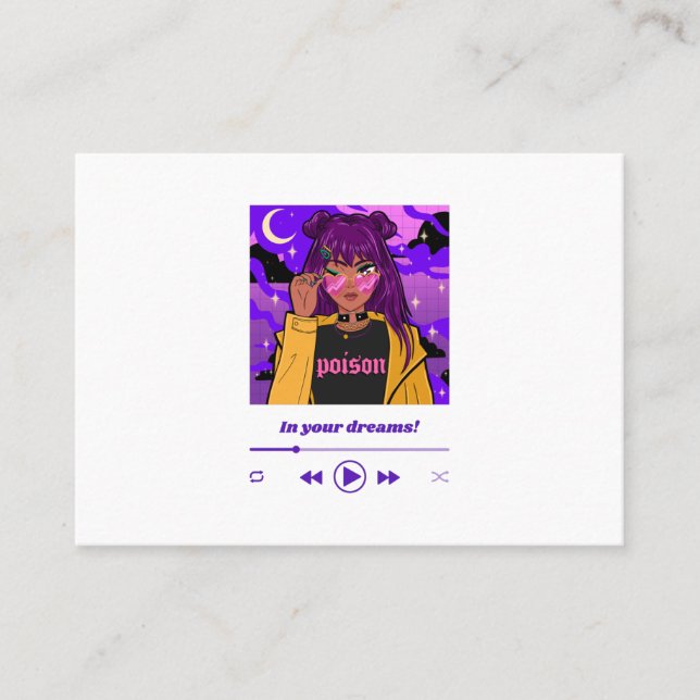 coole weibliche Animation Visitenkarte (Vorderseite)