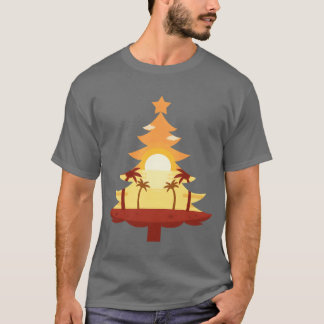 Coole Weihnachten im Juli Christmasree Sunset-Freu T-Shirt