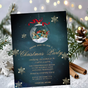 Coole Weihnachtsbälle, Schneeflocken Firmenparty Einladung