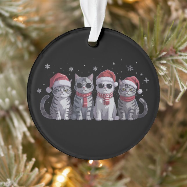 Coole Weihnachtskatzen Niedlich Cat Lover Cat Mama Ornament (Baum)