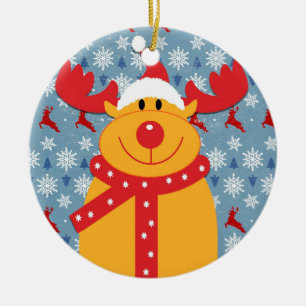 Coole Weihnachtsren-Keramik-Verzierung Keramik Ornament