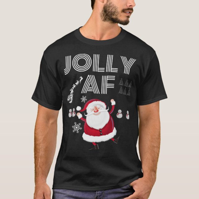 Coole Weihnachtsstrickjacke-Art Sankt lustige AF T-Shirt (Vorderseite)