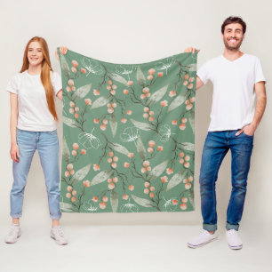 Coole Weise grün Trendfarben florale Hintergrund f Fleecedecke