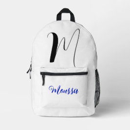 Coole weiße Farbe - Anfangsbuchstaben Monogramm Bedruckter Rucksack