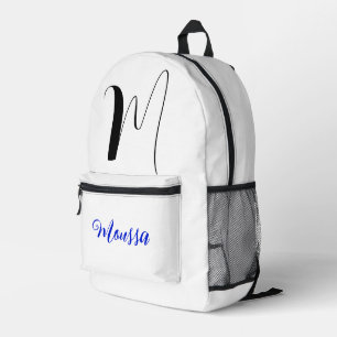 Coole weiße Farbe - Anfangsbuchstaben Monogramm Bedruckter Rucksack